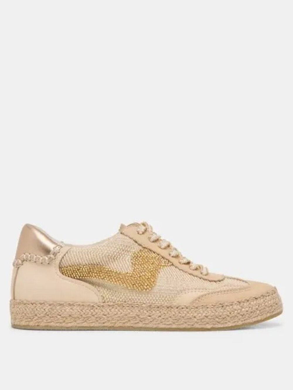 Dolce Vita Beaded Mesh Espadrille Sneaker Gold Multi Womens Size 8 NWT